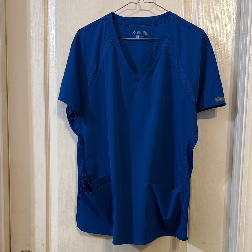Blue V-Neck Scrub Top